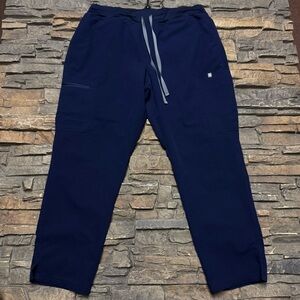 Figs Technical Collection Scrub Pants Womens XL Navy Blue Yola EUC Elastic Waist